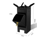 Portable Folding Rocket Stove Black – Outdoor Wood-Burning Camp Stove for Camping, Picnic & Travel, Lightweight Foldable Biomass Stove

