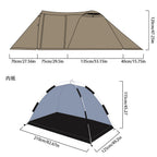 Outdoor Double Tunnel Tent – 4-Season Windproof & Flame-Retardant Camping Tent with Snow Skirt