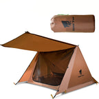 Campfire Ultralight Double-Layer 2-Person Tent Brown 210T Polyester – outdoor setup view
