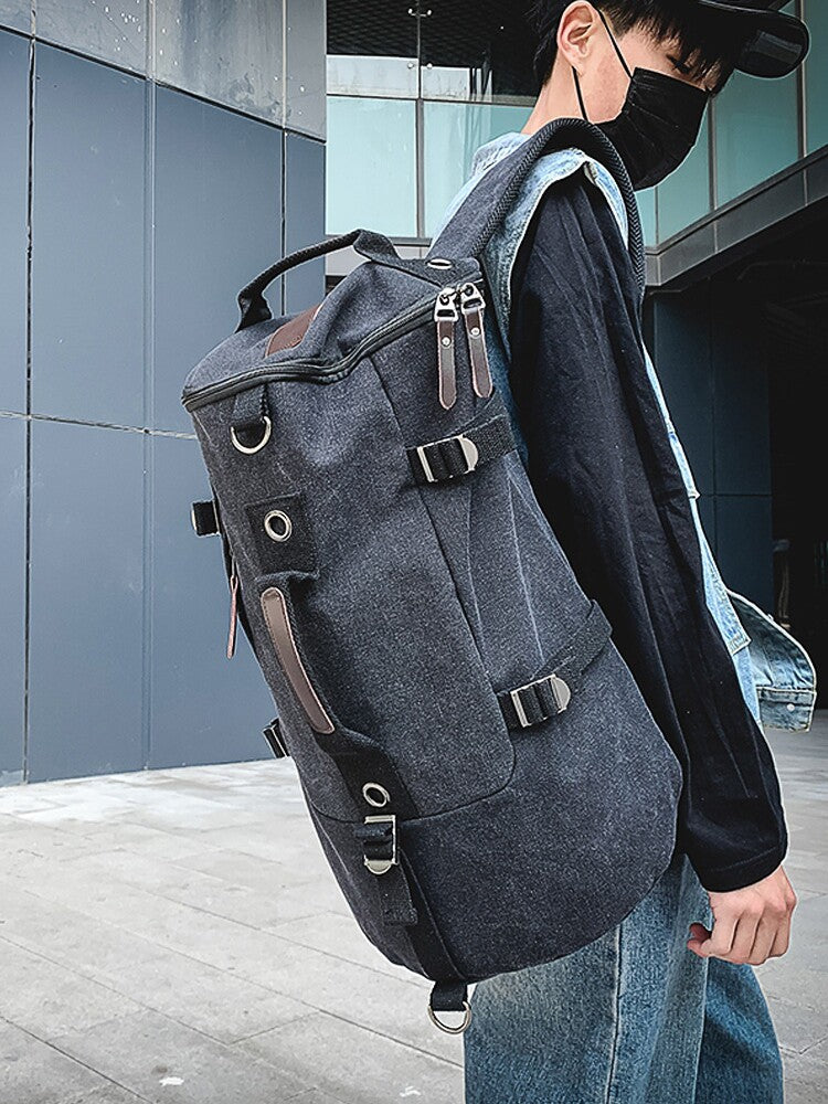 Retro Canvas Hiking Backpack – Large Waterproof Travel Shoulder Bag