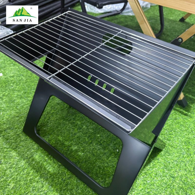 Portable Folding Charcoal BBQ Grill – Thick Heavy-Duty Outdoor Camping & Picnic Grill