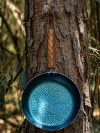 Night Warden Cast Iron Camping Wok – Portable Bushcraft Pan with Wooden Handle