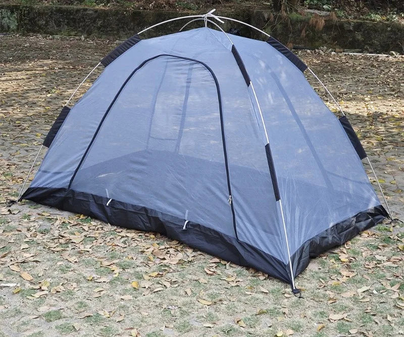 Outdoor Double Tunnel Tent – 4-Season Windproof & Flame-Retardant Camping Tent with Snow Skirt