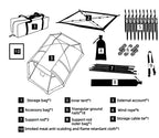 Outdoor Double Tunnel Tent – 4-Season Windproof & Flame-Retardant Camping Tent with Snow Skirt