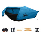 Traveling Eagle Hammock Tent in Blue – Waterproof Anti-Mosquito Outdoor Camping Hammock with Single-Point Suspension, 200kg Capacity
