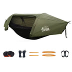 Traveling Eagle Hammock Tent in Military Green – Waterproof Anti-Mosquito Outdoor Camping Hammock with Single-Point Suspension, 200kg Capacity
