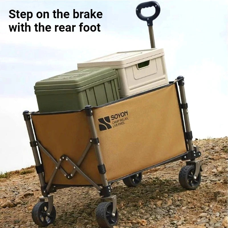 Fast Camp Folding Camping Wagon – Outdoor Trolley with Off-Road Wheels & Storage (6kg)