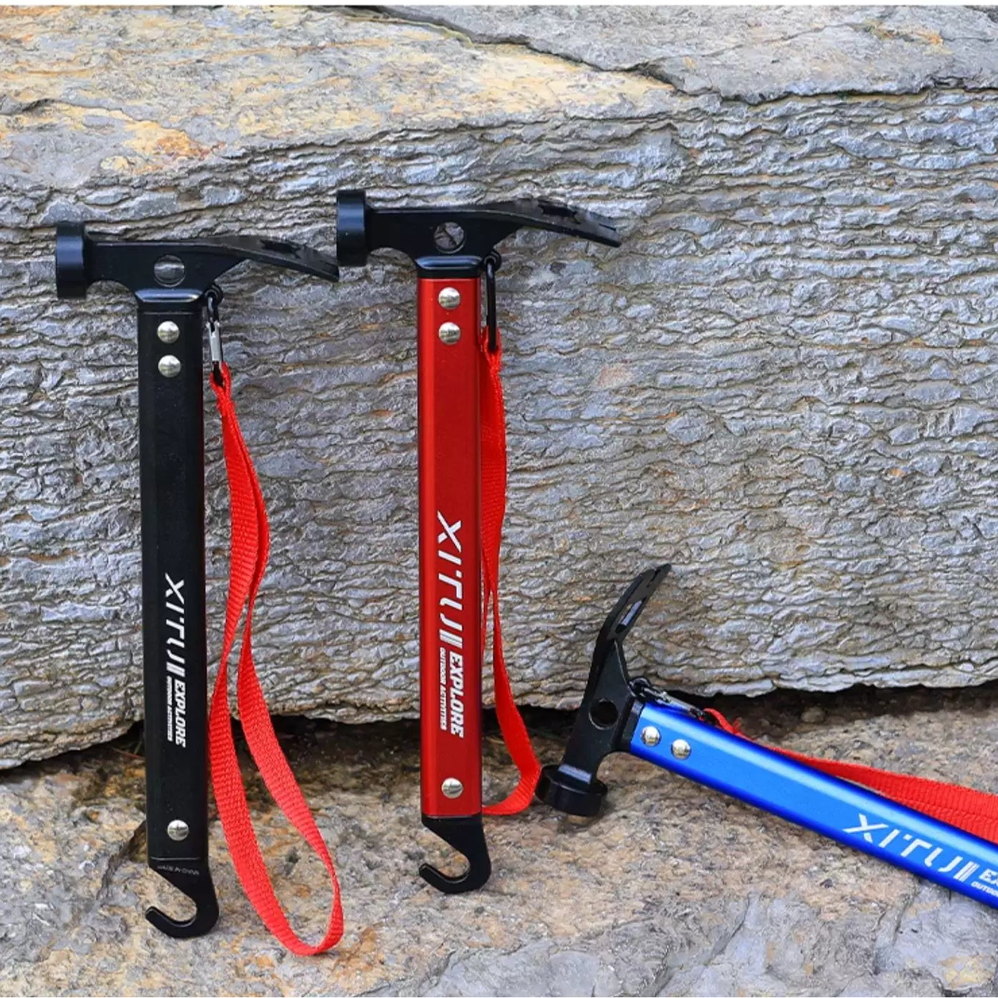 XITU A078 Multi-Tool Camping Hammer – Carbon Steel Head | Nail Puller, Flat Shovel & Bottle Opener