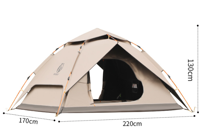 Hewolf Outdoor Camping Tent – Small Double Layer, 3-Season Waterproof, 240x210x150cm, 3000mm Oxford Cloth, Fiberglass Frame, Foldable – Campfire
